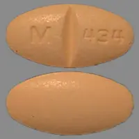 Hydrochlorothiazide and metoprolol (Hydrochlorothiazide and metoprolol [ hye-droe-klor-oh-thye-a-zide-and-me-toe-proe-lole ])-M 434-25 mg / 100 mg-Orange-Oval