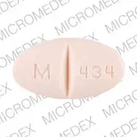 Hydrochlorothiazide and metoprolol (Hydrochlorothiazide and metoprolol [ hye-droe-klor-oh-thye-a-zide-and-me-toe-proe-lole ])-M 434-25 mg / 100 mg-Orange-Oval