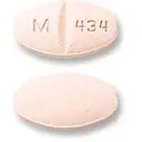 Hydrochlorothiazide and metoprolol (Hydrochlorothiazide and metoprolol [ hye-droe-klor-oh-thye-a-zide-and-me-toe-proe-lole ])-M 434-25 mg / 100 mg-Orange-Oval