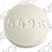 Hydrochlorothiazide and spironolactone (Hydrochlorothiazide and spironolactone [ hye-dro-klor-oh-thy-a-zide-and-spir-on-oh-lak-tone ])-5496 DAN DAN-25 mg / 25 mg-White-Round