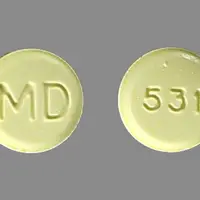 Methylphenidate (transdermal) (Methylphenidate (transdermal) [ meth-il-fen-ih-date ])-MD 531-5 mg-Yellow-Round