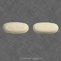 Metronidazole (systemic) (monograph) (Flagyl)-SL 334-500 mg-White-Oval