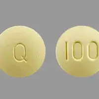 Quetiapine (Quetiapine [ kwe-tye-a-peen ])-100 Q-100 mg-Yellow-Round