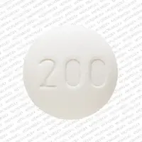 Quetiapine (Quetiapine [ kwe-tye-a-peen ])-200-200 mg-White-Round