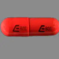 Rifampin (monograph) (Rifadin)-E 801 E 801-150 mg-Orange-Capsule-shape