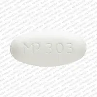 Spironolactone (Spironolactone [ spir-on-oh-lak-tone ])-MP 303-100 mg-White-Oval