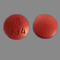 Stool softener + stimulant laxative (Docusate and senna [ dok-yoo-sate-and-sen-a ])-S 134-docusate sodium 50 mg / sennosides 8.6 mg-Red-Round