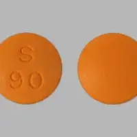 Stool softener + stimulant laxative (Docusate and senna [ dok-yoo-sate-and-sen-a ])-S 90-docusate sodium 50 mg / sennosides 8.6 mg-Orange-Round