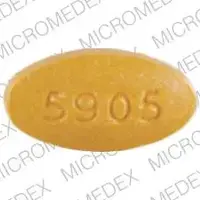 Sulfasalazine (Sulfasalazine)-V 5905-500 mg-Gold-Oval