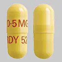 Tacrolimus (systemic) (monograph) (Astagraf xl)-0.5MG RDY 525-0.5 mg-Yellow-Capsule-shape