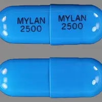 Tamsulosin (Tamsulosin [ tam-soo-loe-sin ])-MYLAN 2500 MYLAN 2500-0.4 mg-Blue-Capsule-shape