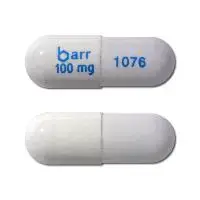 Temozolomide (monograph) (Temodar)-barr 100 mg 1076-100 mg-White-Capsule-shape