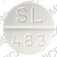 Theophylline (Theophylline (oral) [ thee-off-i-lin ])-SL 483-100 mg-White-Round