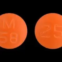 Thioridazine (Thioridazine [ thye-oh-rid-a-zeen ])-M 58 25-25 mg-Orange-Round