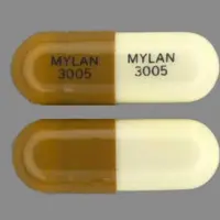 Thiothixene (Thiothixene [ thye-oh-thix-een ])-MYLAN 3005 MYLAN 3005-5 mg-Brown & White-Capsule-shape