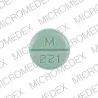 Timolol (systemic) (monograph) (Medically reviewed)-M 221-10 mg-Green-Round