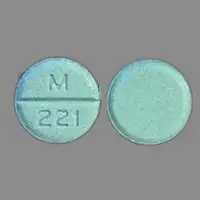 Timolol (systemic) (monograph) (Medically reviewed)-M 221-10 mg-Green-Round