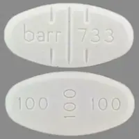 Trazodone (Trazodone [ traz-oh-done ])-barr 733 100 100 100-300 mg-White-Oval