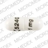 Anagrelide (Anagrelide [ an-ah-gre-lide ])-logo 5240 1 mg-1 mg-White-Capsule-shape