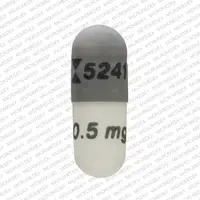 Anagrelide (Anagrelide [ an-ah-gre-lide ])-Logo 5241 0.5 mg-0.5 mg-Gray / White-Capsule-shape