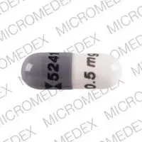 Anagrelide (Anagrelide [ an-ah-gre-lide ])-Logo 5241 0.5 mg-0.5 mg-Gray / White-Capsule-shape