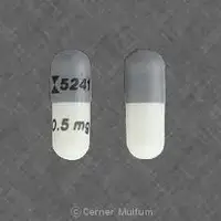 Anagrelide (Anagrelide [ an-ah-gre-lide ])-Logo 5241 0.5 mg-0.5 mg-Gray / White-Capsule-shape