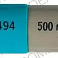 Cefaclor (Cefaclor [ cef-a-klor ])-AP7494 500 mg-500 mg-Blue & Gray-Capsule-shape