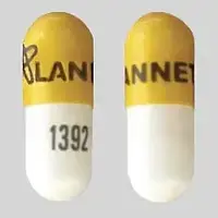 Danazol (Danazol [ dan-a-zol ])-Logo LANNETT 1392-50 mg-Yellow & White-Capsule-shape