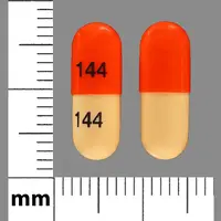 Dantrolene (Dantrolene (oral) [ dan-troe-leen ])-144-25 mg-Orange / Tan-Capsule-shape