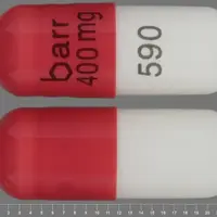 Didanosine (Didanosine [ dye-dan-oh-seen ])-barr 400mg 590-400 mg-Red & White-Capsule-shape