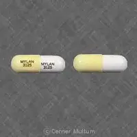 Doxepin (systemic) (monograph) (Sinequan)-MYLAN 3125 MYLAN 3125-25 mg-White & Yellow-Capsule-shape