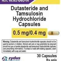 Dutasteride and tamsulosin (Dutasteride and tamsulosin [ doo-tas-ter-ide-and-tam-soo-loe-sin ])-640-0.5 mg / 0.4 mg-Yellow & White-Capsule-shape