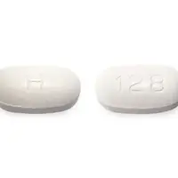 Descovy blister pack (Emtricitabine and tenofovir [ em-trye-sye-ta-been-and-ten-of-oh-vir- ])-H 128-600 mg / 200 mg / 300 mg-White-Capsule-shape