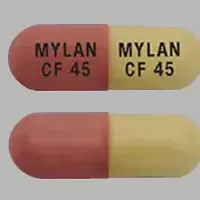 Fenofibric acid (Fenofibric acid [ fen-oh-fye-brik-as-id ])-MYLAN CF 45 MYLAN CF 45-45 mg-Pink & Yellow-Capsule-shape