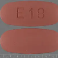 Moxifloxacin (systemic) (monograph) (Avelox)-E 18-400 mg-Red-Capsule-shape