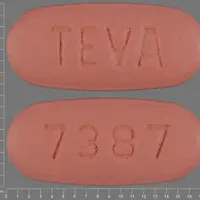 Moxifloxacin (systemic) (monograph) (Avelox)-TEVA 7387-400 mg-Pink-Oval