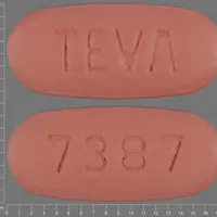 Moxifloxacin (systemic) (monograph) (Avelox)-TEVA 7387-400 mg-Pink-Oval