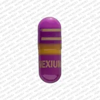 Nexium 24hr (Esomeprazole (oral) [ ee-so-mep-ra-zol ])-NEXIUM 20 mg-20 mg-Purple-Capsule-shape