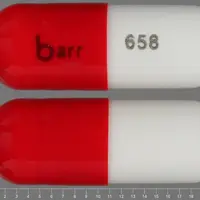 Oxycodone and acetaminophen (Oxycodone and acetaminophen [  ox-i-koe-done-and-a-seet-a-min-oh-fen ])-barr 658-500 mg / 5 mg-Red & White-Capsule-shape