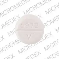 Trihexyphenidyl (Trihexyphenidyl [ try-hex-ee-feh-nih-dill ])-5972 V-5 mg-White-Round