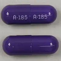 Trimethobenzamide (monograph) (Tigan)-A185-300 mg-Purple-Capsule-shape