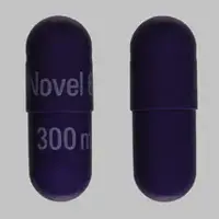 Trimethobenzamide (monograph) (Tigan)-Novel 660 300 mg-300 mg-Purple-Capsule-shape