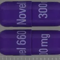 Trimethobenzamide (monograph) (Tigan)-Novel 660 300 mg-300 mg-Purple-Capsule-shape