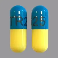 Trimipramine (Trimipramine [ trye-mi-pra-meen ])-TR25-25 mg-Blue & Yellow-Capsule-shape