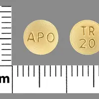 Trospium (Trospium [ tros-pee-um ])-APO TR 20-20 mg-Yellow-Round