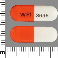 Trospium (Trospium [ tros-pee-um ])-WPI 3636-60 mg-Orange & White-Capsule-shape