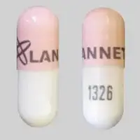 Ursodiol (Ursodiol [ ur-so-dy-all ])-Logo LANNETT 1326-300 mg-Pink & White-Capsule-shape