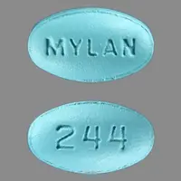 Verapamil (Verapamil (oral/injection) [ ver-ap-a-mil ])-MYLAN 244-120 mg-Blue-Oval