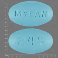 Verapamil (Verapamil (oral/injection) [ ver-ap-a-mil ])-MYLAN 244-120 mg-Blue-Oval