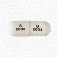 Ziprasidone (Ziprasidone (oral/injection) [ zi-pray-si-done ])-G 2003 G 2003-60 mg-White-Capsule-shape